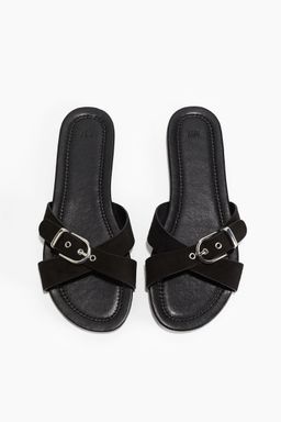H&M - Women Black Crossover-Strap Sandals