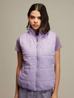 Twenty Dresses by Nykaa Fashion - Lilac Sleeveless Puffer Jacket