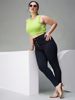 Miss Chase - A+ Curve Collection Plus Size Women Black Skinny Fit Denim Jeans