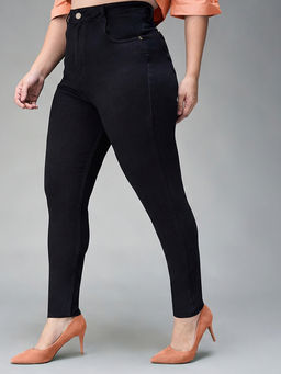 Miss Chase - A+ Curve Collection Plus Size Women Black Skinny Fit Denim Jeans