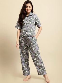 Secret Wish - Womens Green Sanganeri Handblock Floral Print Co-ord (Set of 2)