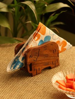 ExclusiveLane - Trunk-ed Bunk Hand Carved Napkin Holder In Sheesham Wood