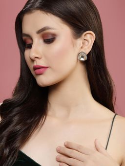 PANASH - Gold Plated Triangular Shaped Stud Earrings