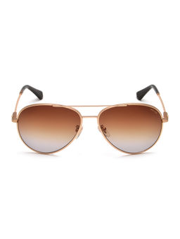 Police - Gold Alloy Metal Full Rim Pilot Sunglass Size 59 For Men