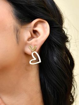 Voylla - Trendy Love Drops Heart Earrings