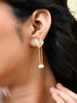 Voylla - Trendy Pearly Kisses Drop Earrings