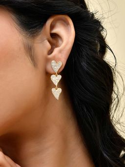Voylla - Trendy Heart Twinkles Dangler Earrings