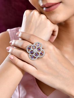 Voylla - Purple Royal Romance Juliana Statement Ring