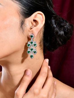 Voylla - Green Royal Romance Maitea Statement Earrings
