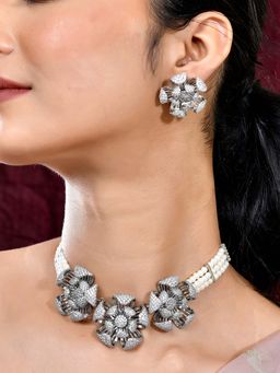 Voylla - Royal Romance Jasmine Statement Choker and Earrings