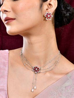 Voylla - Royal Romance Fleur Necklace and Earrings