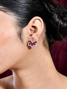 Voylla - Red Royal Romance Ayiana Stud Earrings