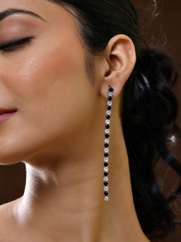 Voylla - Timeless Sparkle Dream Glow Black Rhinestone Dangler Earrings