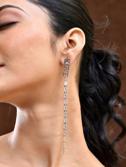 Voylla - Timeless Sparkle Endless Love Long Rhinestone Dangler Earrings