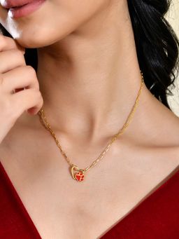 Voylla - Valentine's Day Pawprints On My Heart Pendant Necklace