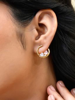 Voylla - Valentine'S Day Hearts In Harmony Cz Studs