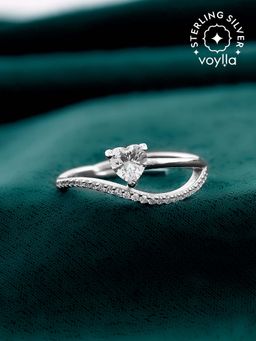 Voylla - Valentine's Day Shining Heart Silver Ring