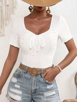 Outzidr - White Knot Bow Top