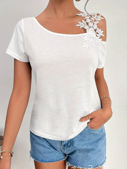 Outzidr - White Lace Strap Top