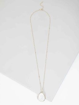 Rhea - White Selene Stone Pendant Necklace