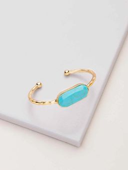 Rhea - Omega Turquoise Stone Jarred Cuff