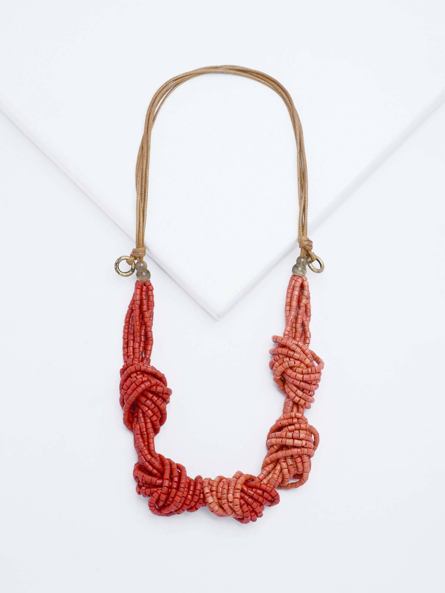 Multi-Color Sunsets Seedbead Necklace