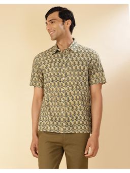 Fabindia - Beige Cotton Collar Neck Printed Kalamkari Shirt