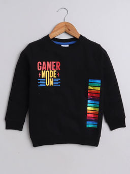 Bumzee - Black Boys Cotton Sweatshirt