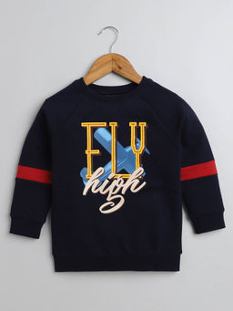 Bumzee - Navy Blue Boys Cotton Sweatshirt