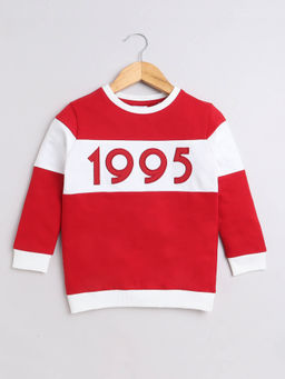 Bumzee - Red Girls Cotton Sweatshirt