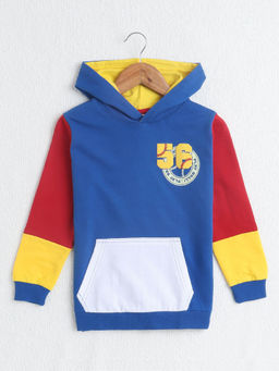 Bumzee - Royal Blue Boys Cotton Hooded Sweatshirt