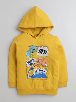 Bumzee - Yellow Boys Cotton Hooded Sweatshirt