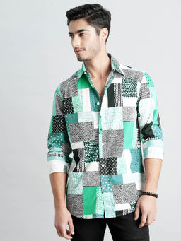 ROOKIES - Men Multi-Color Full Sleeves Fit Cotton Printed Shirt