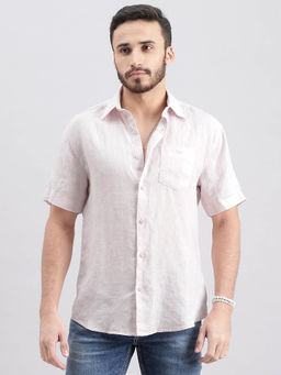 ROOKIES - Men Pink Full Sleeves Slim Fit Cotton Shirt