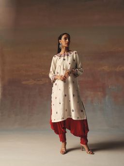 Twenty Nine - Red Thai Mirrorwork Modal Satin Dhoti