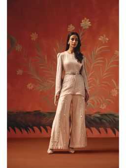 Twenty Nine - Pink Palazzo With Mirror Work And Beadwork