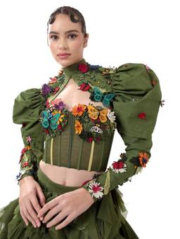 MODO CALDO - Green Fantasy Corset Top