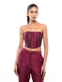 MODO CALDO - Maroon Crimson Dahlia Corset Top