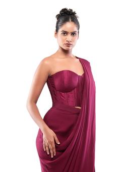 MODO CALDO - Maroon Wine Corset Top