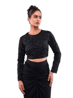 MODO CALDO - Black Ashen Glass Crop Top