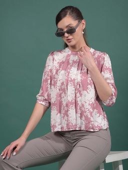 CRIMSOUNE CLUB - Women's Pink Floral Print Top