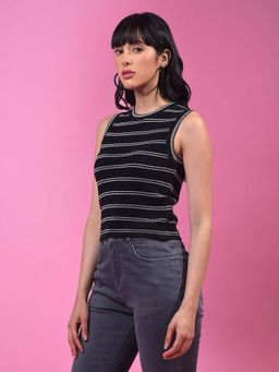 CRIMSOUNE CLUB - Women's Black Stripe Top
