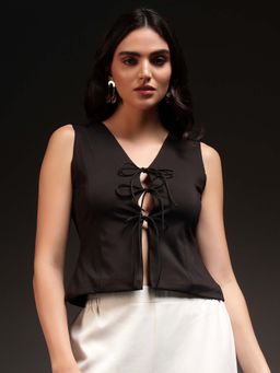 Trend Arrest - Women V-Neck Tie-Up Top