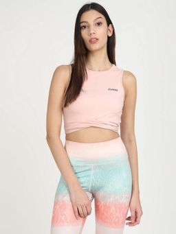 Guess - Pink Polyester Blend Solid Coline Crop Top