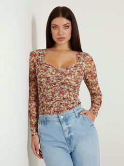 Guess - Women's Multi-Color Floral Printed Top
