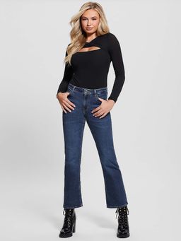 Guess - Women's Black Modal Solid Regular Fit Full Sleeve Top