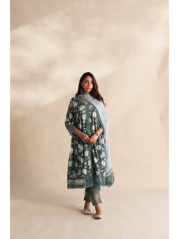 Roze - Grey Aafiya Kurta With Pant And Dupatta