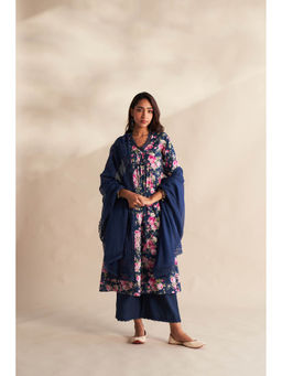 Roze - Blue Afsa Kurta With Pant And Dupatta