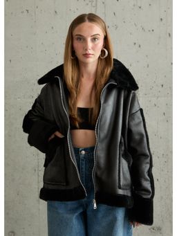 GAIIA - Leather Full Sleeves Leather Jacket