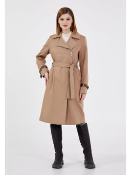 GAIIA - Wool Full Sleeves Overcoat with Belt